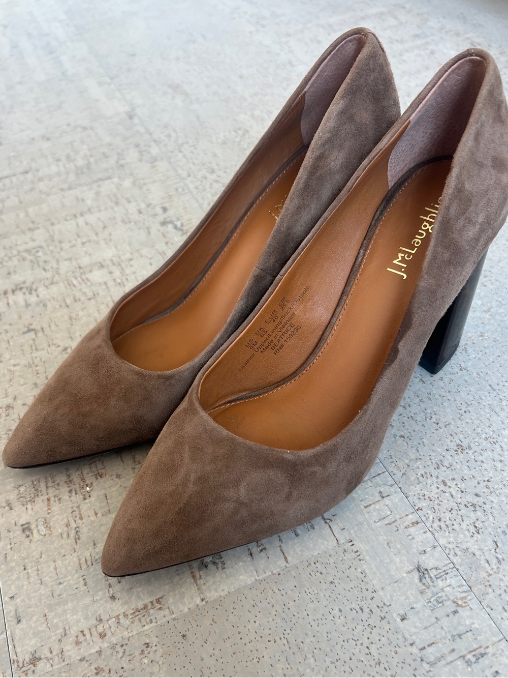 J McLaughlin Beatrice Suede Pointed Toe Work Pumps Size 9